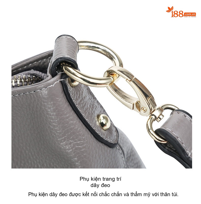 Túi Đeo Vai Nữ Da Bò Mềm Túi Tote Túi Đeo Chéo Màu Xám chi tiết 18