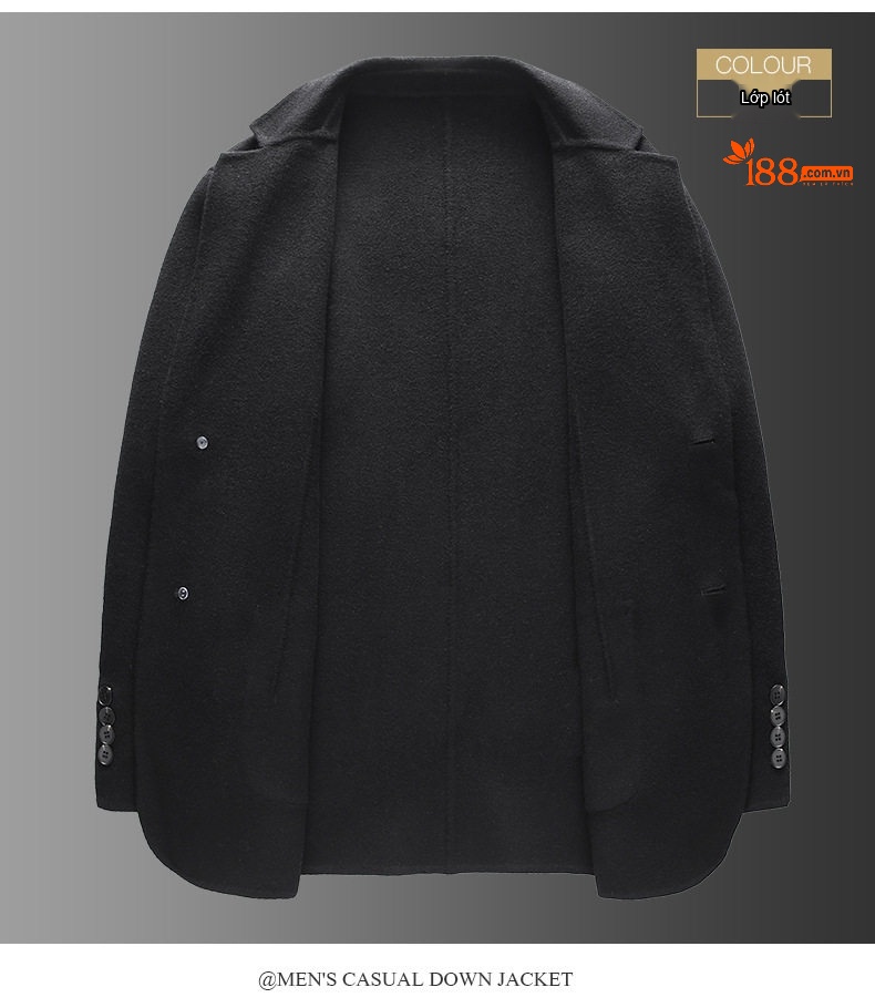 Áo Vest Nam 100% Lông Cừu Mỏng Dáng Ôm Thu Đông Màu Nâu, Xám, Đen chi tiết 15