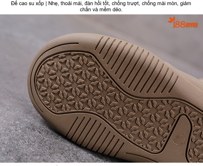 Giày Boot Nữ Da Bò Lót Lông Cừu Non Cổ Cao Dây Buộc Chiều Cao Đế Khoảng 5cm Màu Be, Đen chi tiết 9