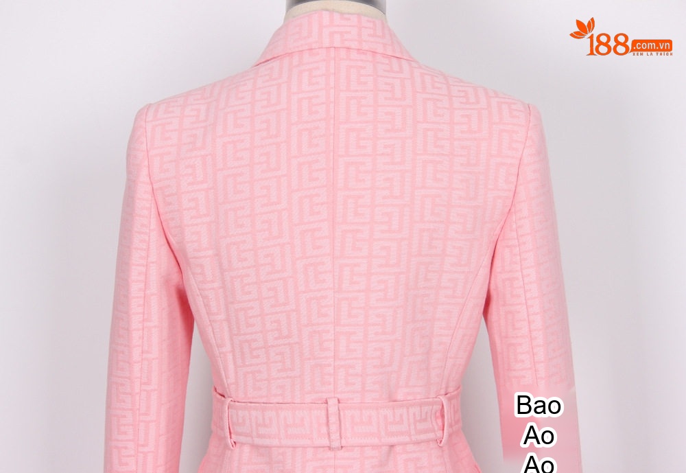 Bộ Vest Nữ Công Sở Dáng Ôm Vải Jacquard Cao Cấp Màu Hồng chi tiết 8