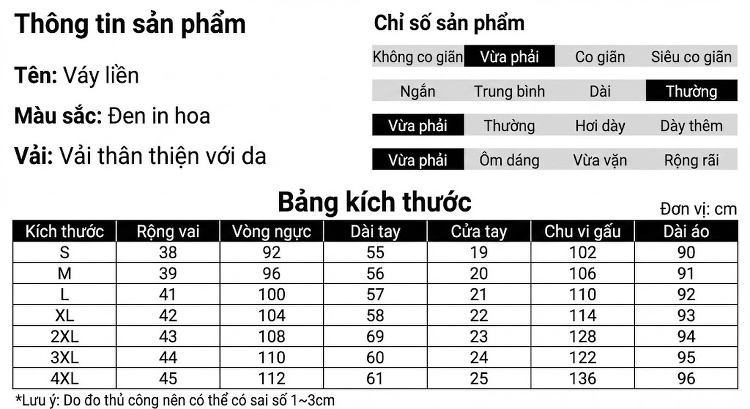 Váy Lụa Tằm Tự Nhiên Dáng Dài Cổ Chữ V Phong Cách Trung Niên Màu Đen chi tiết 5