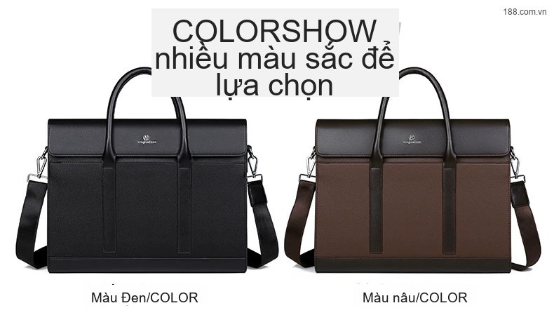 Túi Xách Tay Nam Công Sở Da Mềm Đựng Laptop Cỡ Lớn Màu Đen, Nâu chi tiết 6