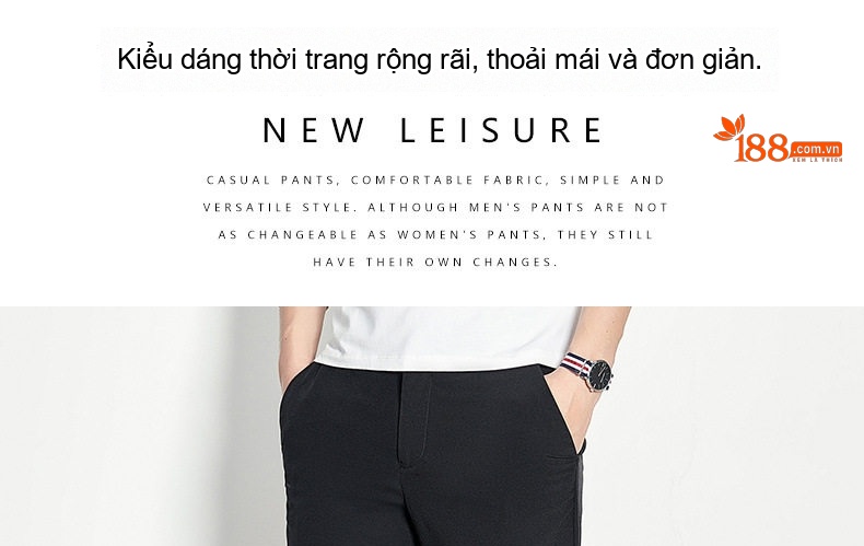Quần Âu Nam Dáng Ôm Lửng Phong Cách Hàn Quốc Thoải Mái Màu Đen, Xám, Xanh Navy chi tiết 1