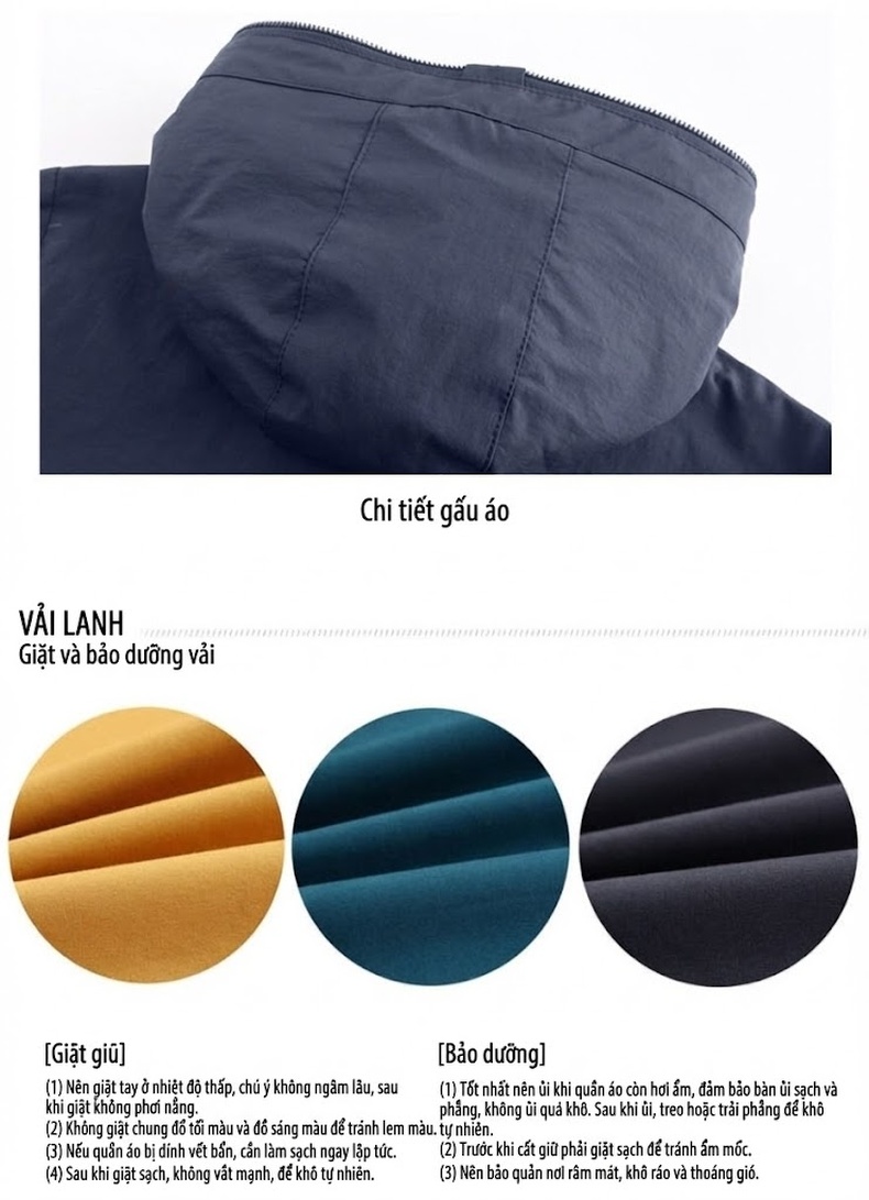 Áo Khoác Gió Nữ Dáng Dài Vừa Thu Đông Có Mũ Trẻ Trung Màu Be, Xanh Navy, Tím, Đỏ Tía chi tiết 18