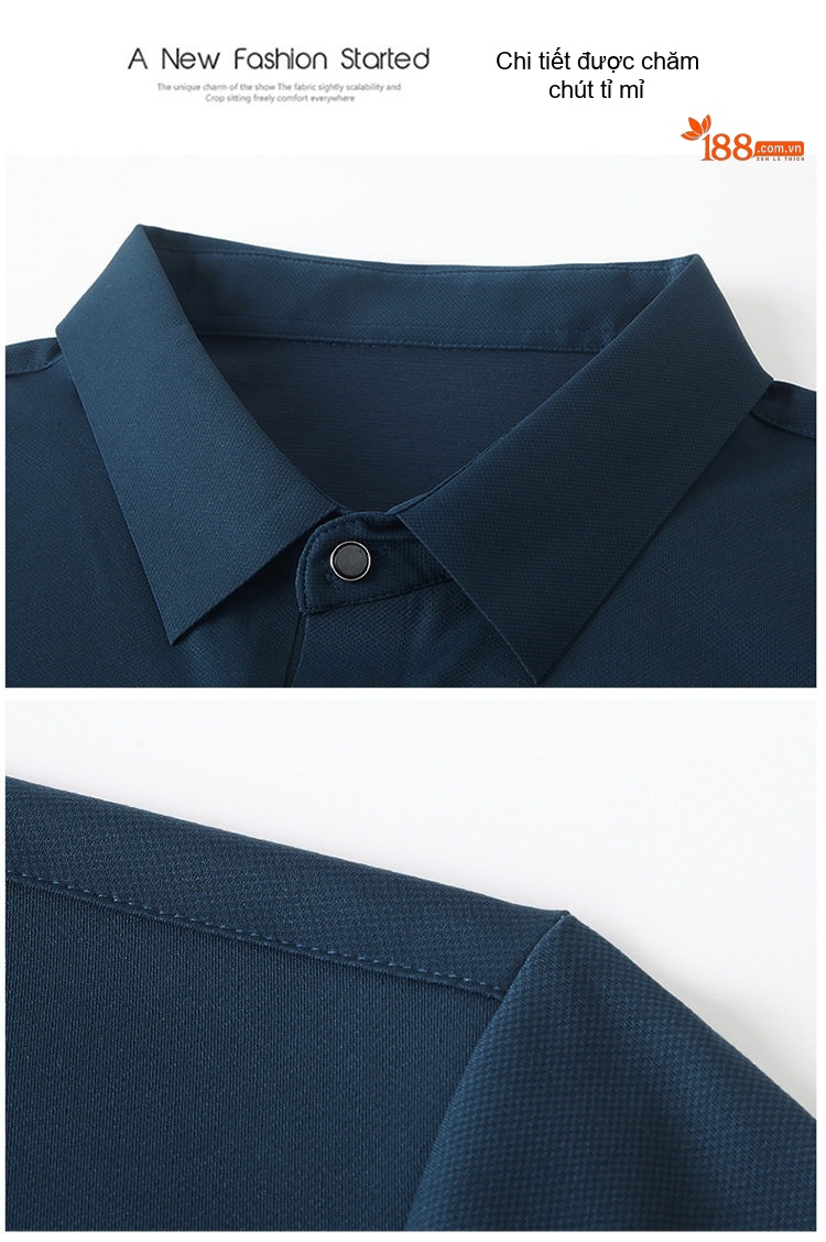 Áo Polo Nam Tay Ngắn Lụa Tằm Mùa Hè Form Rộng Màu Xanh Dương, Xanh Navy, Đỏ Rượu, Xám... chi tiết 36
