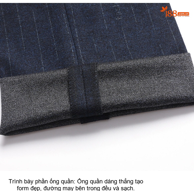 Bộ Vest Nam Kẻ Sọc Co Giãn Ôm Dáng Màu Xanh Đen chi tiết 17
