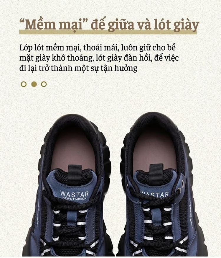 Giày Sneaker Nữ Lưới Thoáng Khí Đế Bánh Mì Chiều Cao Đế Khoảng 5cm Màu Đen, Đỏ, Xám chi tiết 7