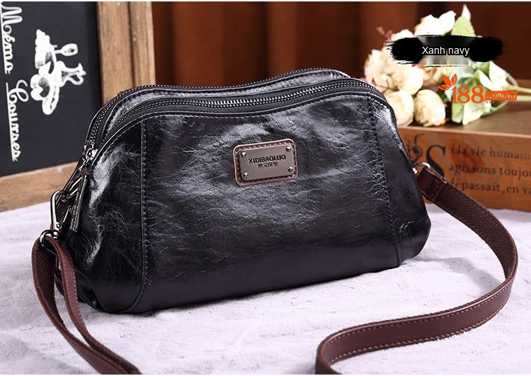 Túi Đeo Vai/Đeo Chéo Nữ Da Bóng Thiết Kế Retro Phong Cách Âu Mỹ Sức Chứa Lớn Màu Nâu chi tiết 15