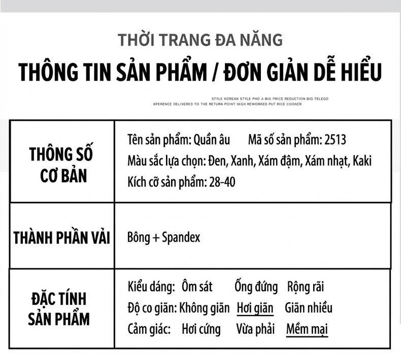 Quần Dài Nam Cotton Dáng Suông Rộng Thoải Mái Màu Đen, Xám, Kem, Xanh Navy chi tiết 12