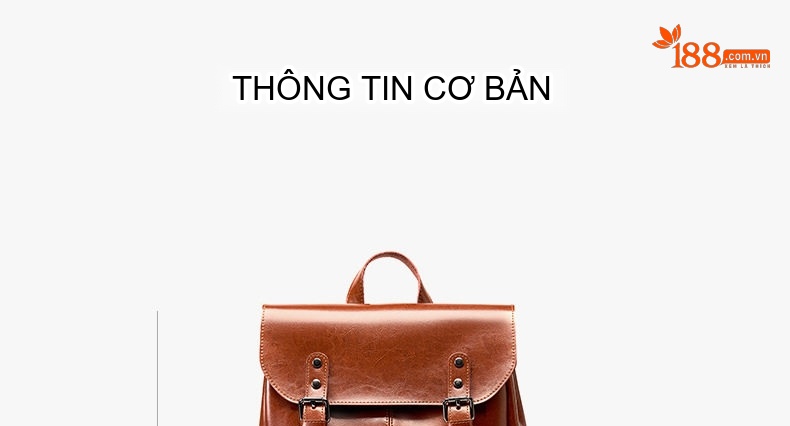 Balo Da Bò Nữ Đựng Laptop 14 Inch Phong Cách Vintage Anh Quốc Màu Nâu chi tiết 9
