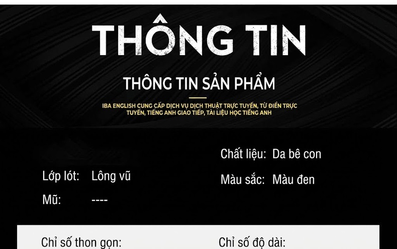 Áo Khoác Da Thật Nam Lót Lông Vũ Dày Dặn Kiểu Bomber Màu Đen chi tiết 4
