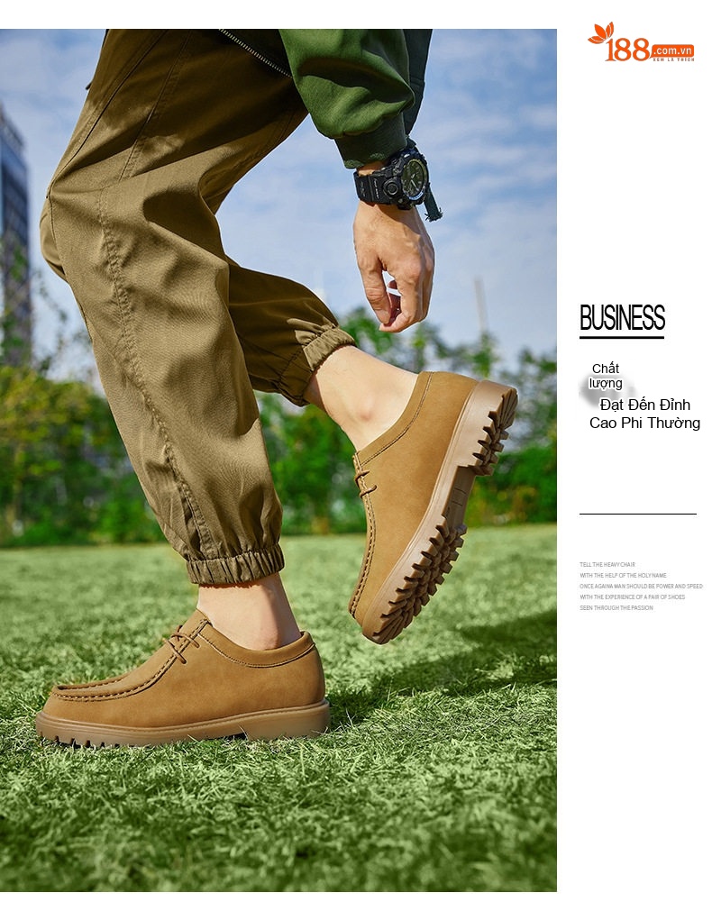 Giày Oxford Nam Giày Da Mờ Buộc Dây Phong Cách Nhật Bản Chiều Cao Đế Khoảng 3cm Màu Đen, Nâu, Xám, Xanh... chi tiết 15
