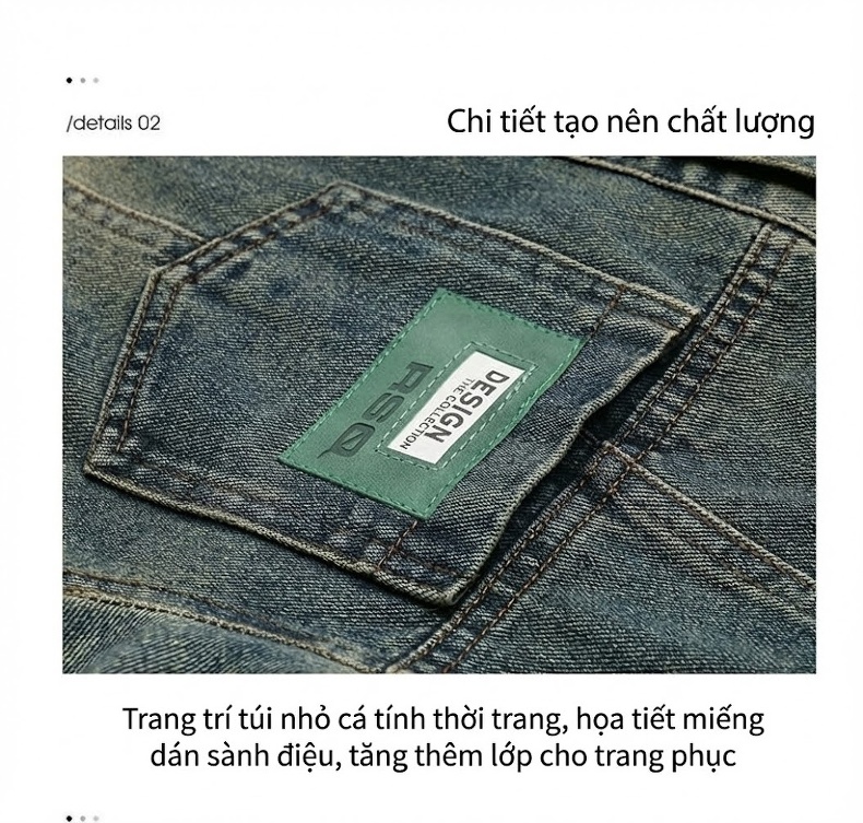 Áo Khoác Jean Nữ Dáng Ngắn Trẻ Trung Phong Cách Retro Màu Xanh Jean, Đen chi tiết 12