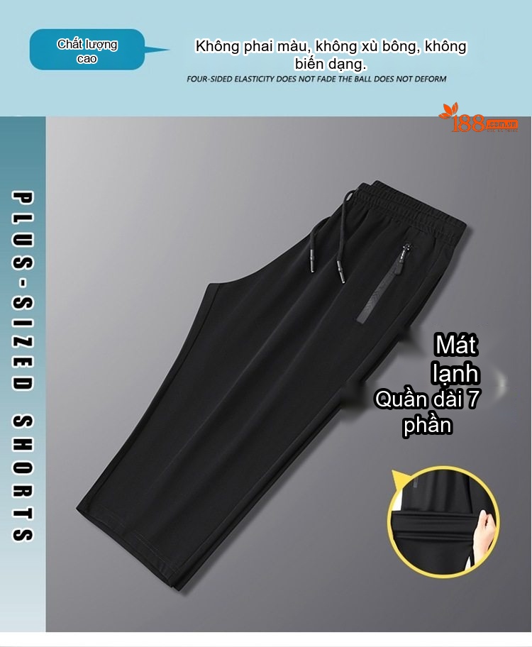 Quần lửng thể thao nam big size dáng suông dây rút chi tiết 5