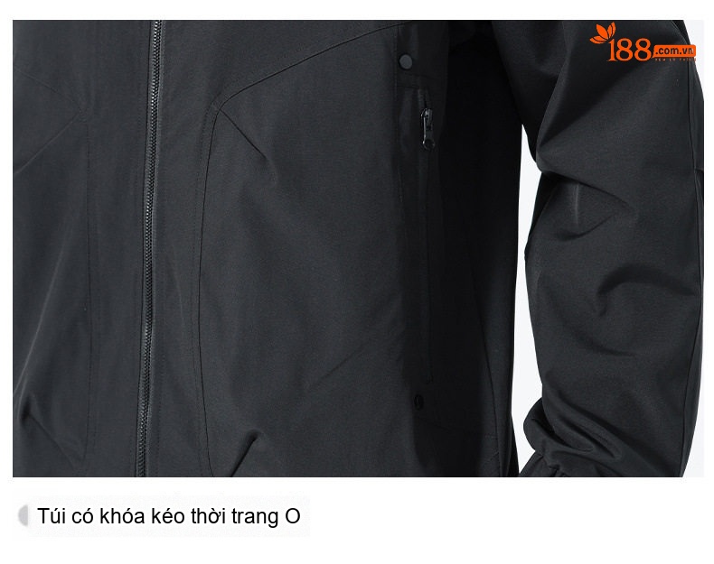 Áo Khoác Bomber Nam Cổ Trụ Phong Cách Công Sở Màu Đen, Kem, Xanh Rêu chi tiết 11