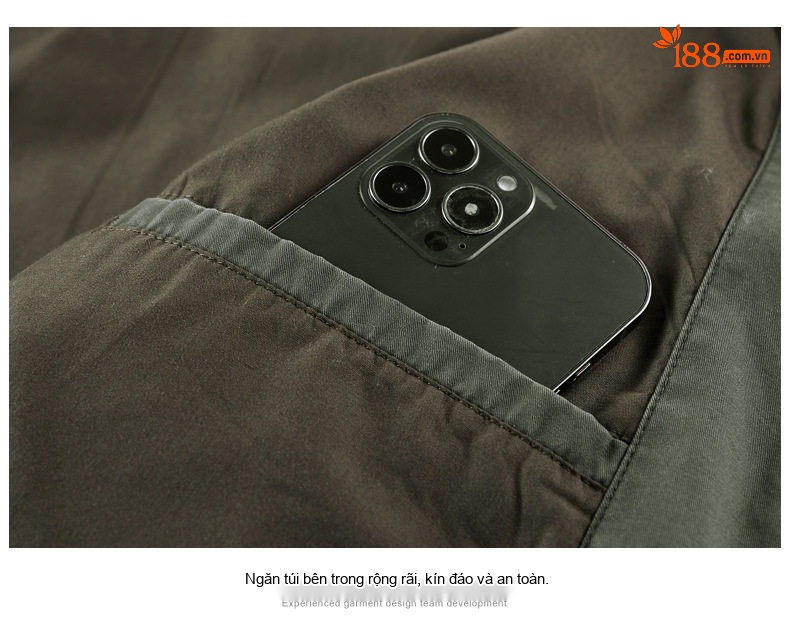 Áo Khoác Nam Công Sở Tay Dài Khóa Kéo Vải Cotton Màu Be, Xanh Navy, Xanh Rêu chi tiết 19