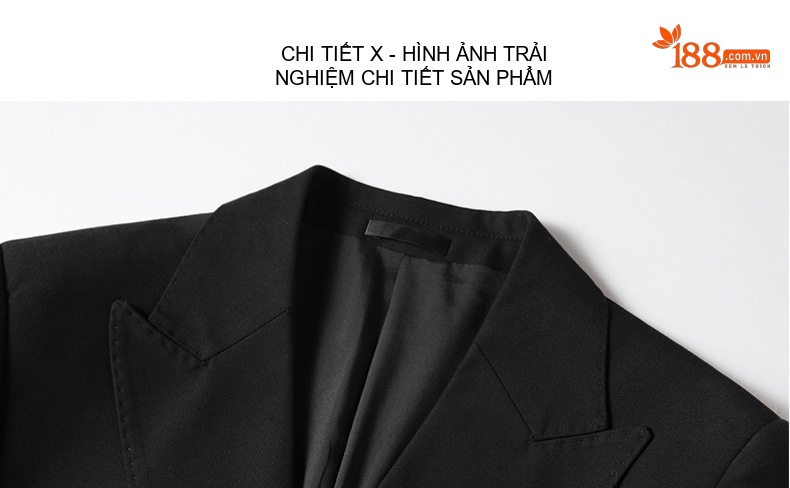 Bộ Vest Nam Hai Hàng Khuy Phong Cách Lịch Lãm Màu Đen chi tiết 12