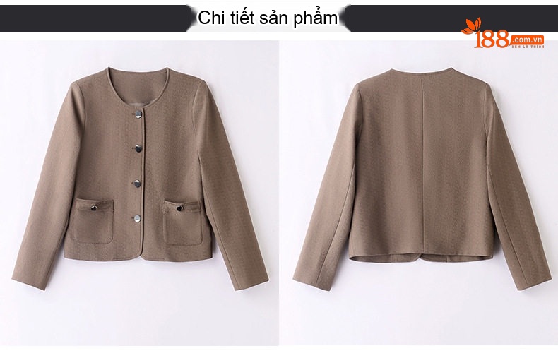 Set Áo Khoác Lửng và Chân Váy Dài Thanh Lịch Màu Nâu, Xám chi tiết 24