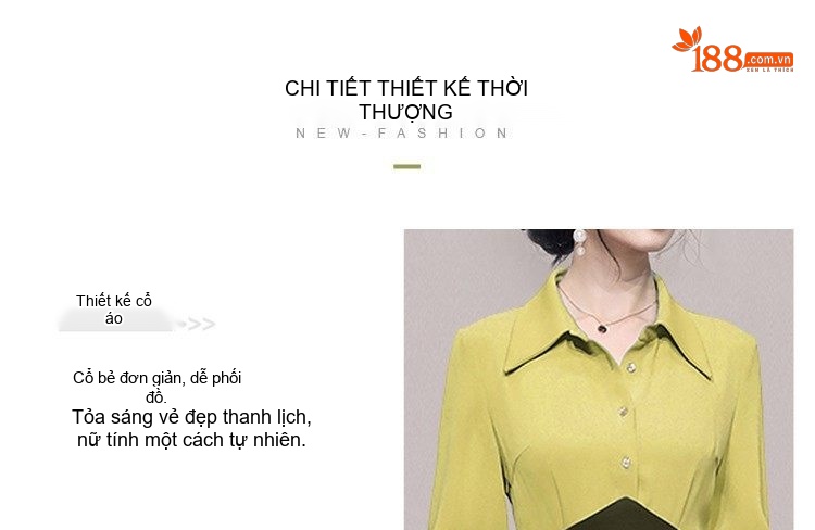 Váy liền thân Nữ Dáng Ôm Cổ Bẻ Tay Dài Xẻ Tà Màu Xanh Lá, Xanh Olive chi tiết 5