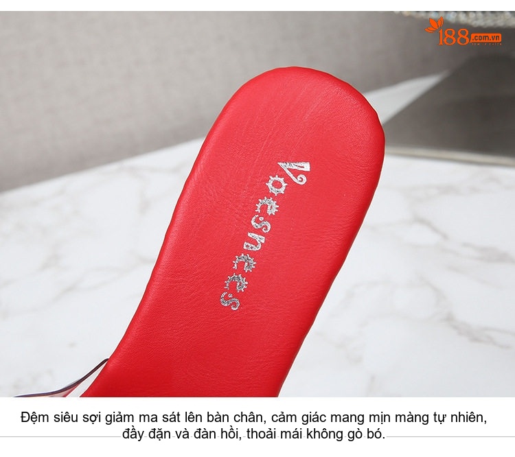 Giày Sandal Cao Gót Nữ Quai Trong Suốt Gót Nhọn Gót Cao 11cm Màu Trắng, Đen, Xanh, Hồng... chi tiết 5