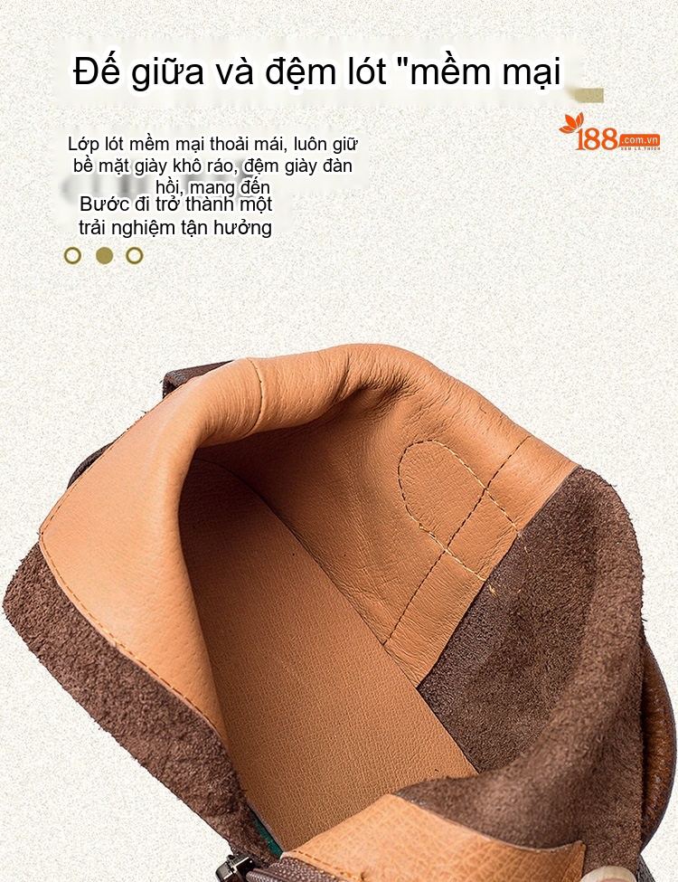 Boot Nữ Cổ Ngắn Lót Lông Giữ Ấm Khóa Kéo Bên Hông Đế Bệt Chiều Cao Đế Khoảng 1cm Màu Nâu chi tiết 6