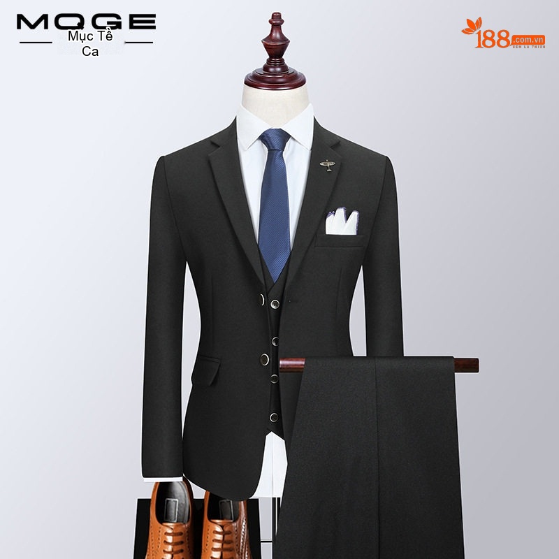 Bộ Vest Nam Màu Trơn Kiểu Dáng Ôm Vừa Vặn Phong Cách Hàn Quốc Màu Đen, Xám