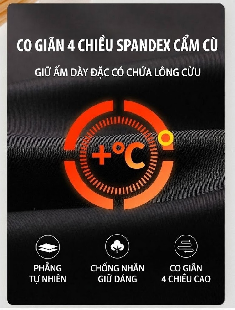 Quần Tây Nam Lông Cừu Dáng Suông Rộng Thoải Mái Chống Nhăn Màu Đen, Xanh Navy, Xám chi tiết 5