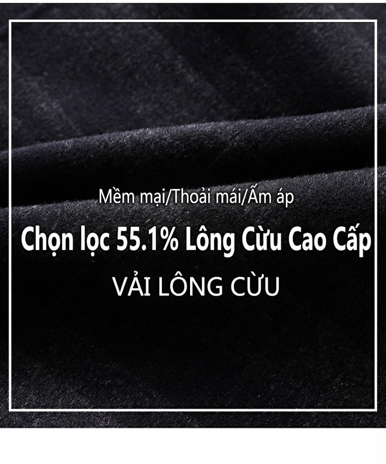 Áo Khoác Dạ Nam Kẻ Caro Lót Lông Vũ Ấm Áp Dáng Dài Màu Xám, Đen chi tiết 27