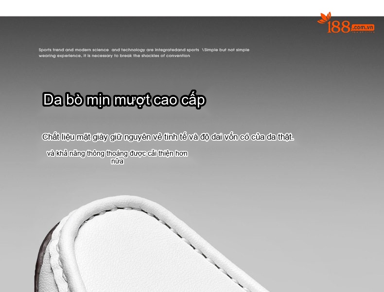 Giày Lười Nam Da Thật Thoáng Khí Chiều Cao Đế Khoảng 2cm Màu Đen, Nâu, Xanh Dương, Trắng... chi tiết 9