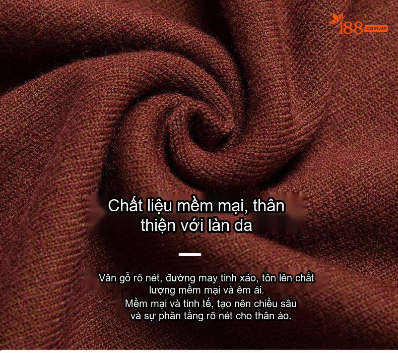 Áo Thun Dài Tay Nam Cổ Lọ Nano Lông Dệt Kim Giữ Ấm Mùa Đông Màu Xanh, Trắng, Kem, Nâu chi tiết 6