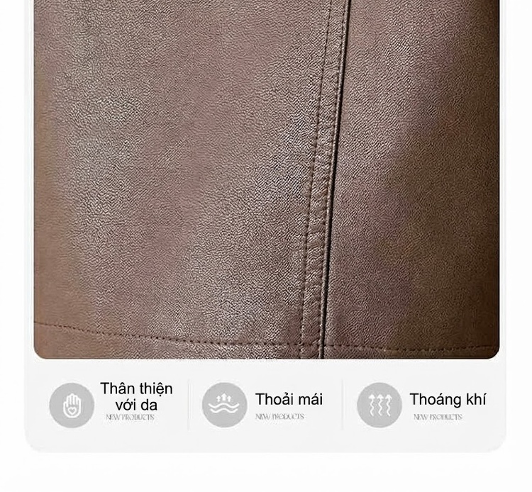 Áo Khoác Da Nữ Da Cừu Dáng Ngắn Thời Trang Thu Đông Màu Đen, Nâu chi tiết 12