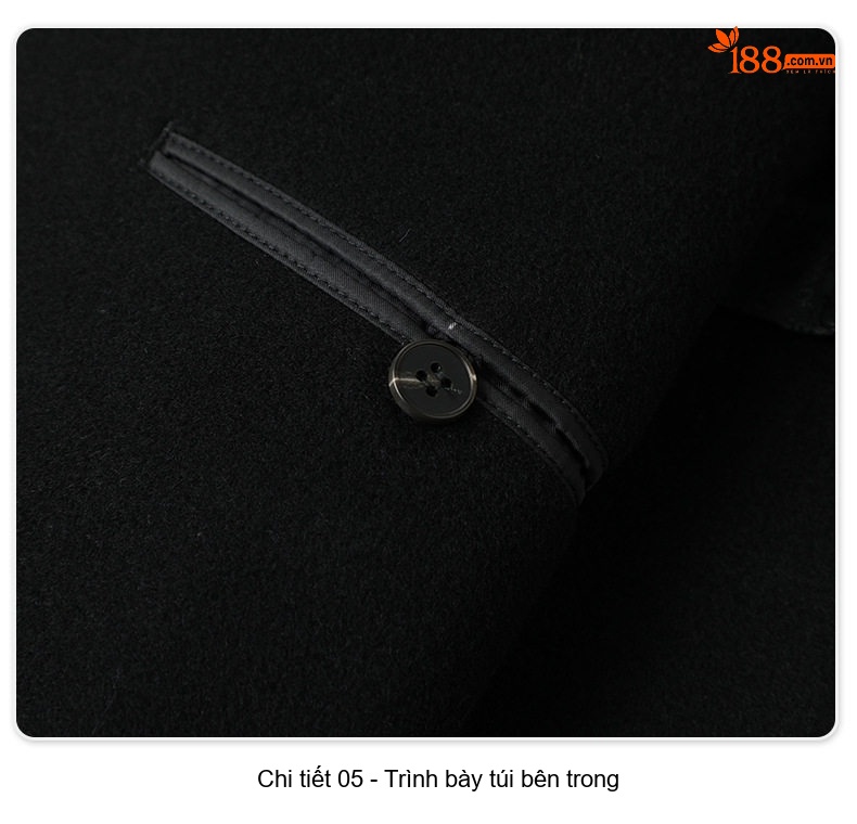 Áo Khoác Dạ Nam 100% Lông Cừu Dáng Ngắn Màu Đen, Nâu chi tiết 28