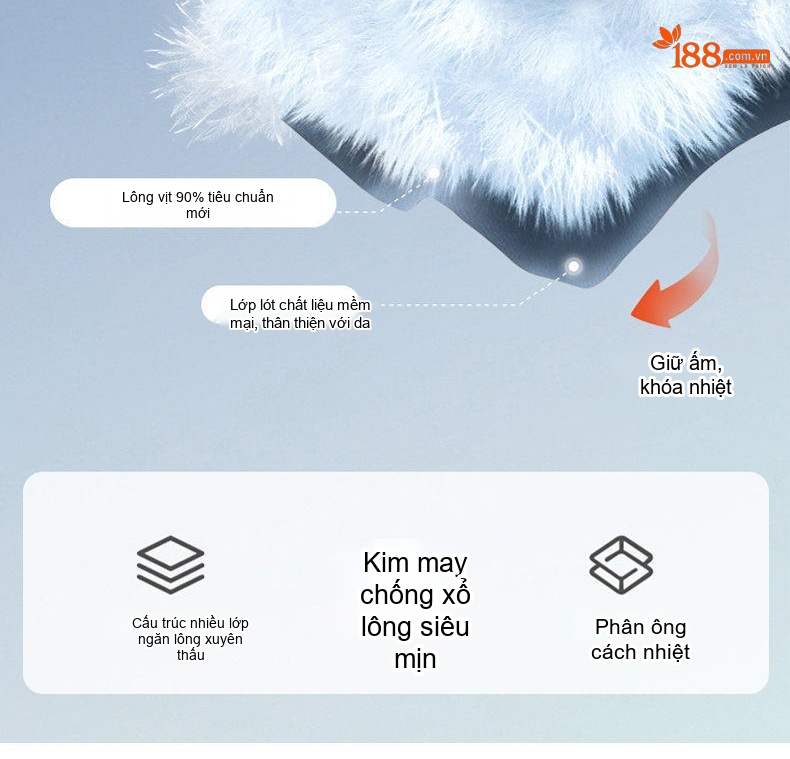 Áo Khoác Phao Nam Dáng Dài Có Mũ Trùm Đầu 90% Lông Vịt Trắng Dày Dặn Giữ Ấm Màu Đen, Kem chi tiết 8