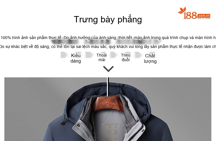 Áo Khoác Phao Nam Lông Vũ Có Mũ Trùm Đầu Dày Dặn Giữ Ấm Nhiều Lớp Màu Xanh Navy, Đen, Nâu chi tiết 22