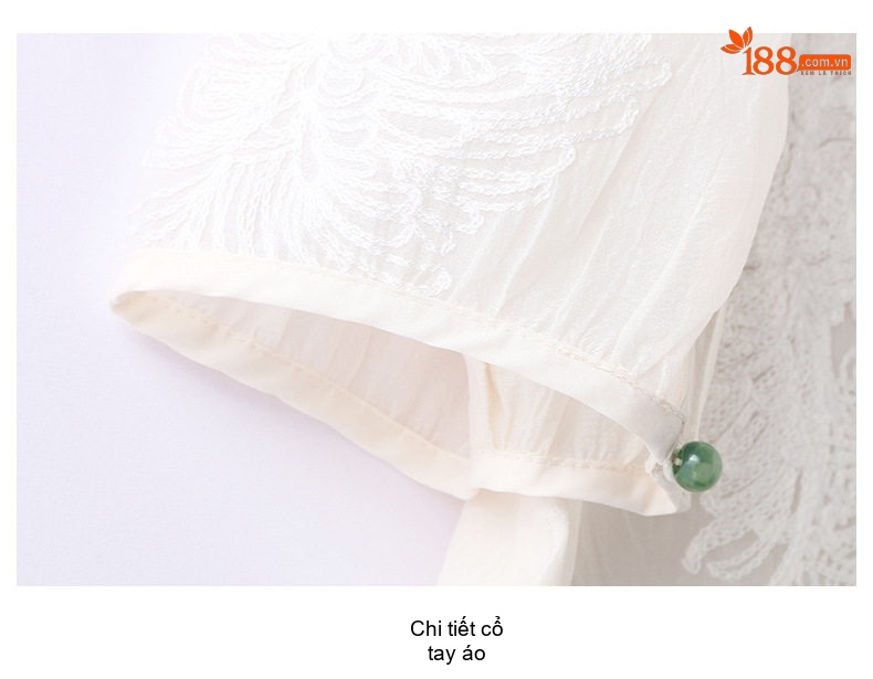 Váy Bộ Quốc Phong Cách Tân Nữ Thiết Kế Áo Quần Rời Thanh Lịch Màu Trắng chi tiết 21