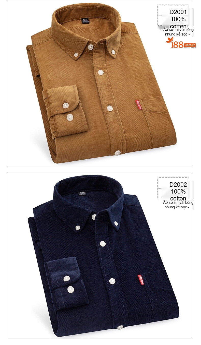 Áo Sơ Mi Dài Tay Nam Cotton Gân Nhỏ Dáng Ôm Thời Trang Công Sở Màu Xám, Trắng, Xanh Navy, Xanh Da Trời, Nâu... chi tiết 17