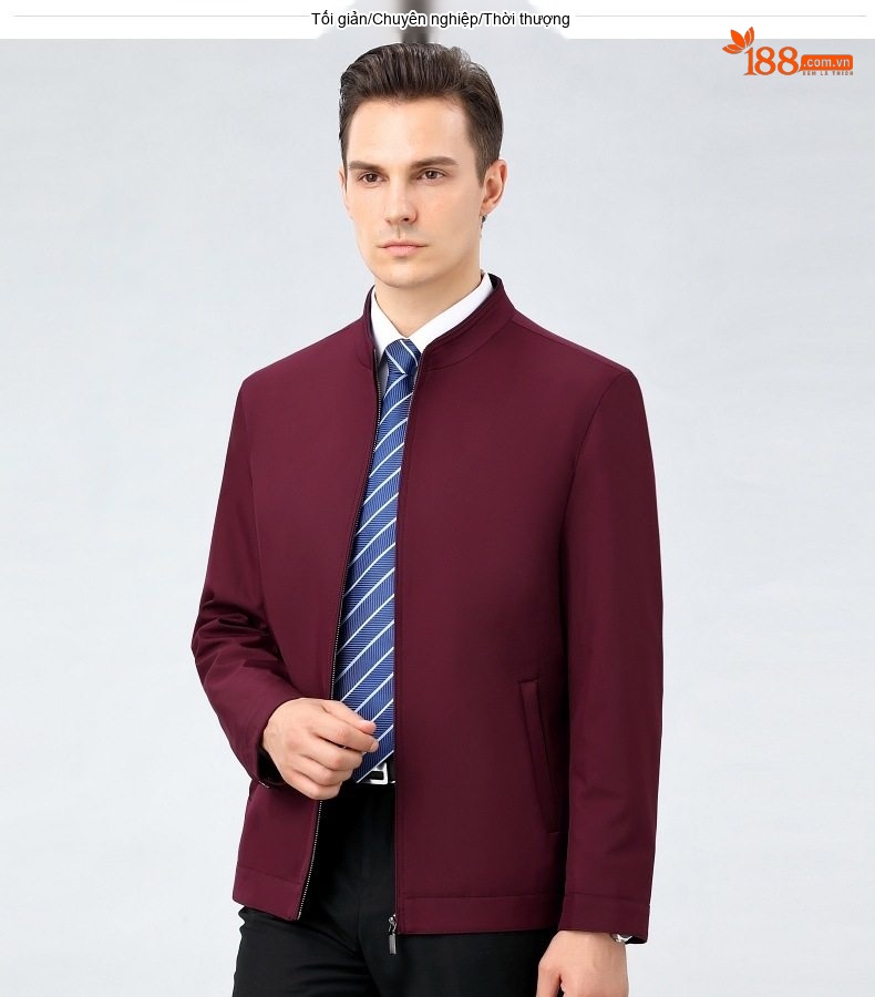 Áo Khoác Bomber Nam Lụa Tằm Tơ Dáng Ôm Chống Nhăn Màu Đen, Xám, Xanh Navy, Đỏ... chi tiết 11