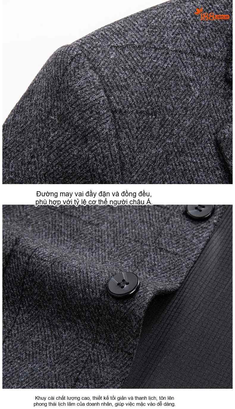 Áo Vest Nam Tiết Kế Jacquard Vải Lông Mỏng Phong Cách Hàn Quốc Màu Xám chi tiết 42