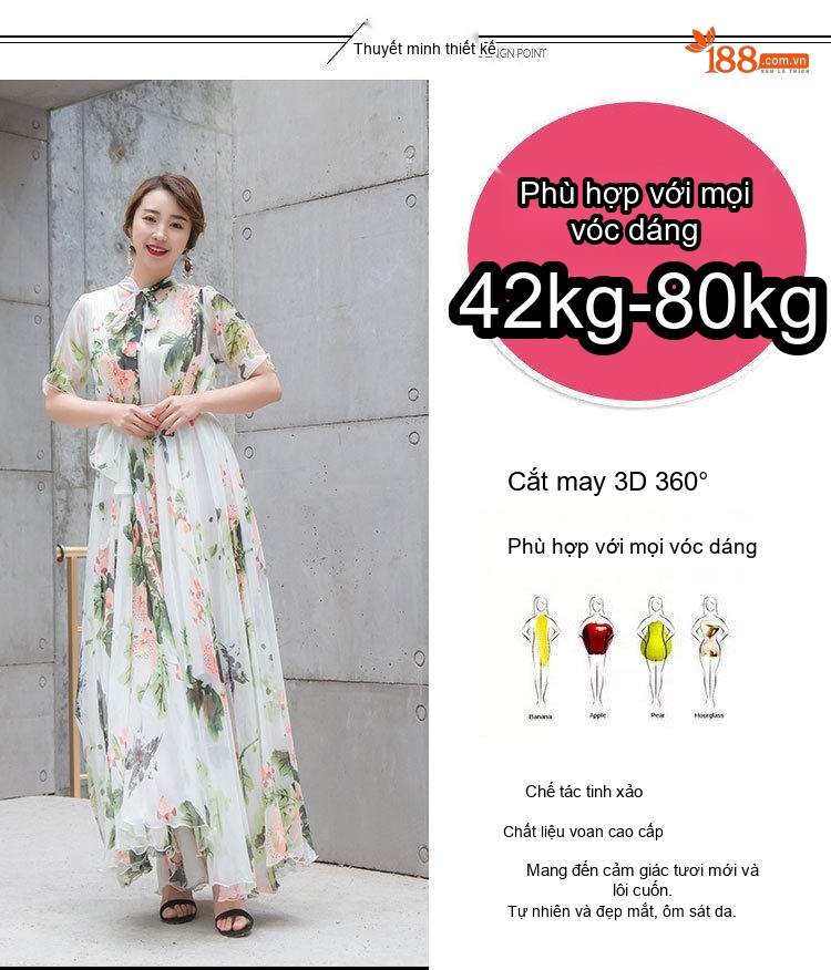 Váy Maxi Nữ Voan Lụa Tay Lỡ Họa Tiết Hoa Nhí Đi Biển Mùa Hè 2023 chi tiết 2