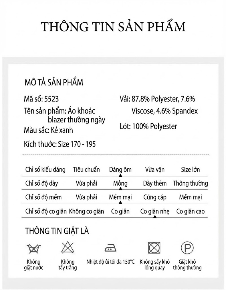 Áo Vest Blazer Nam Mỏng Nhẹ Dáng Ôm Vừa Vặn Màu Xanh Lam chi tiết 11