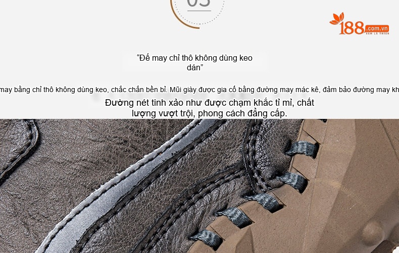 Giày Da Nam Lớn Size Thủ Công Buộc Dây Chiều Cao Đế Khoảng 3cm Màu Nâu, Xám, Đen chi tiết 7