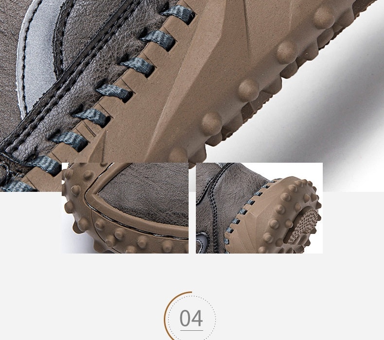 Giày Da Nam Lớn Size Thủ Công Buộc Dây Chiều Cao Đế Khoảng 3cm Màu Nâu, Xám, Đen chi tiết 8