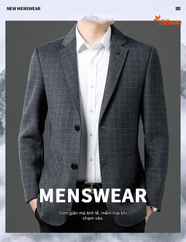 Áo Vest Nam Wool (Lông Cừu) Cao Cấp Dáng Ôm Phong Cách Doanh Nhân Màu Xám, Đen chi tiết 1