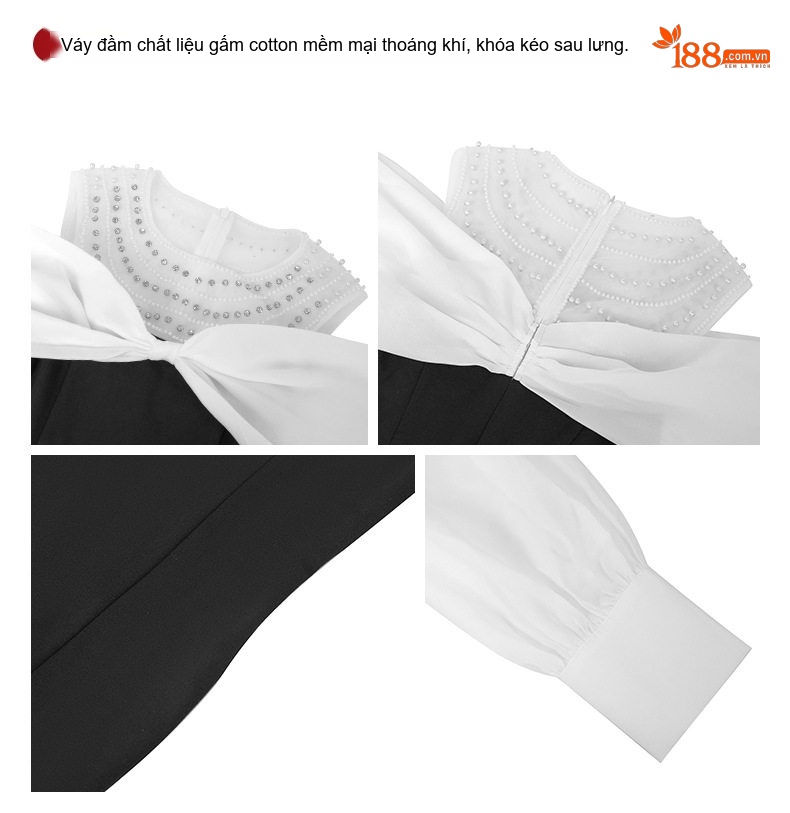 Váy Đầm Nữ Dự Tiệc Hở Vai Thiết Kế Dáng Dài Đuôi Cá Sang Trọng Màu Đen chi tiết 4