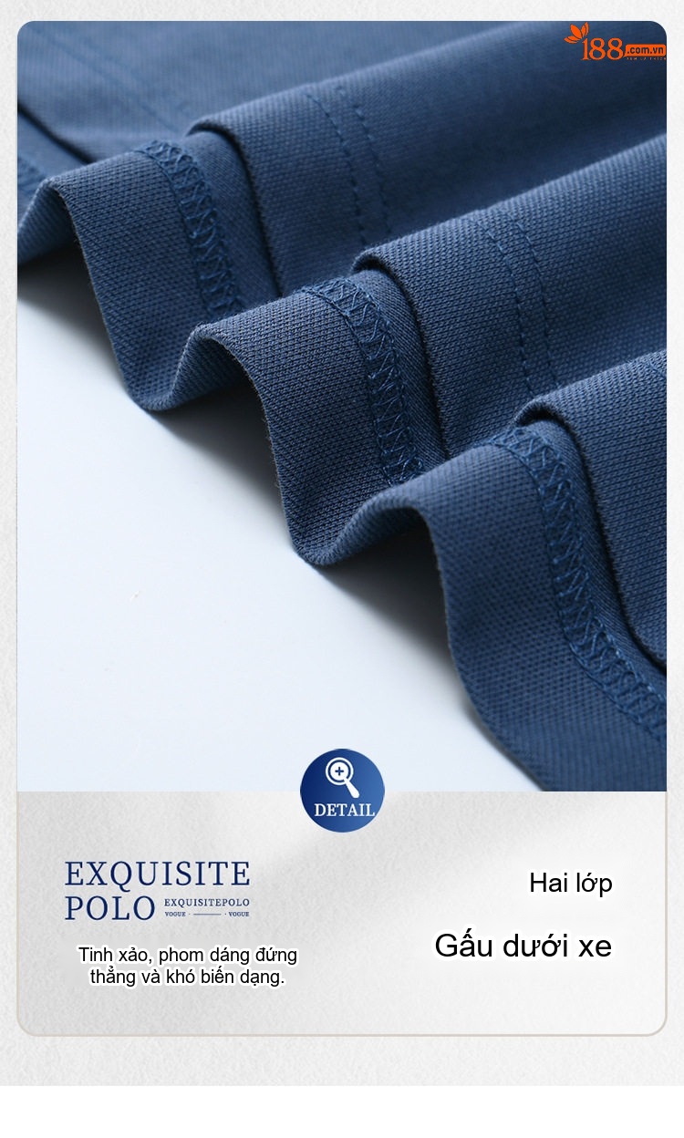 Áo Polo Nam Cotton Họa Tiết Sọc Ngang Tay Ngắn Không Nhăn Màu Xám, Xanh, Nâu, Trắng... chi tiết 26