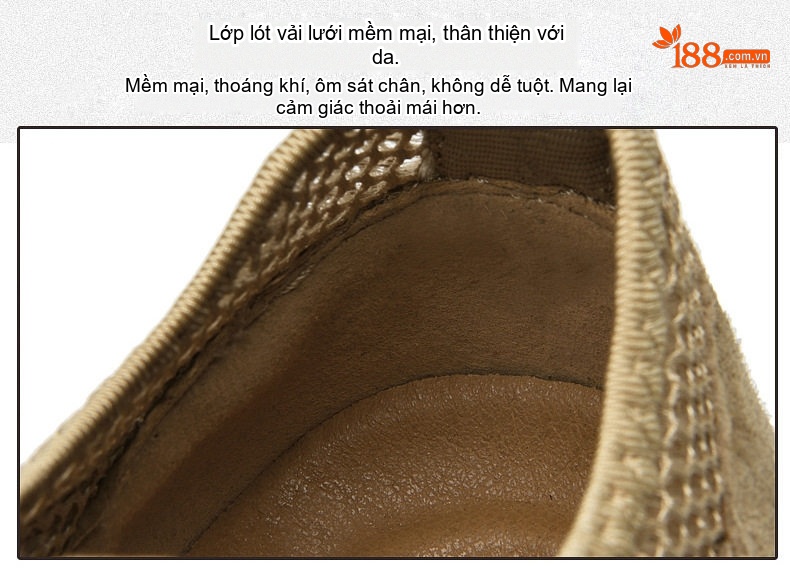 Giày lội nước nam vải lưới thoáng khí nhanh khô chống trượt đi câu cá đi biển đế cao 3 cm chi tiết 7