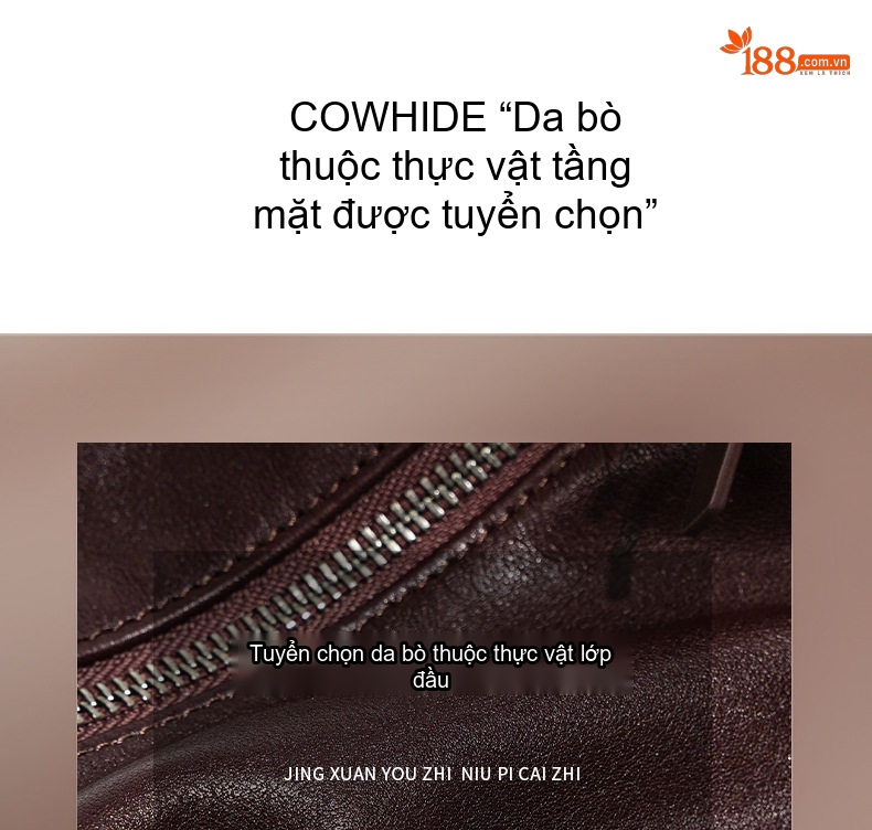 Túi Hobo Nữ Da Bò Thuần Chất Lượng Cao Đeo Vai Đeo Chéo Phong Cách Cổ Điển Màu Nâu chi tiết 13