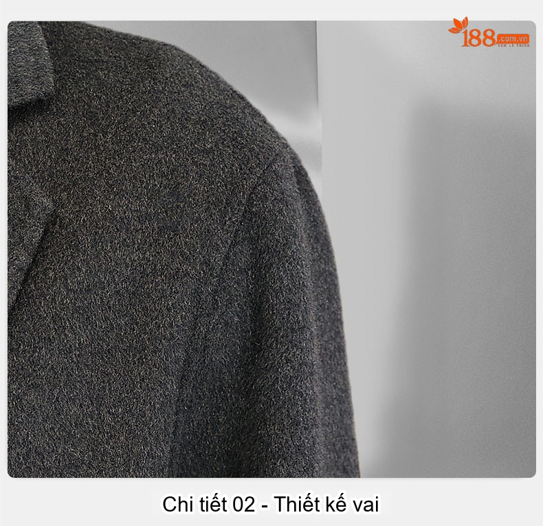 Áo Khoác Dạ Nam Dáng Dài Vừa Cổ chữ Vest Thủ Công Màu Đen, Xám chi tiết 21