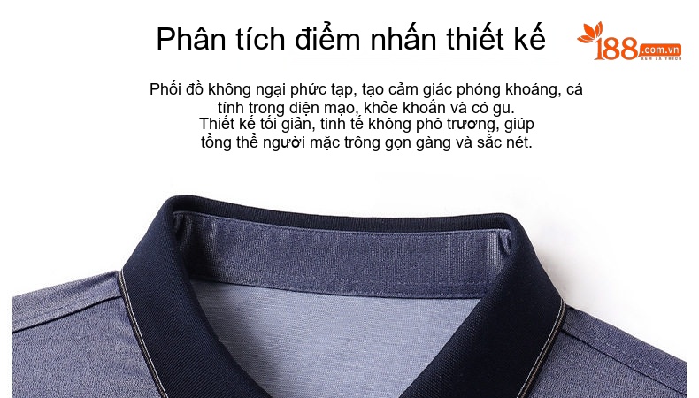 Áo Polo Nam Lụa Tằm Tay Ngắn Dáng Rộng Thoải Mái Chống Nhăn Màu Xám, Xanh, Đen chi tiết 3