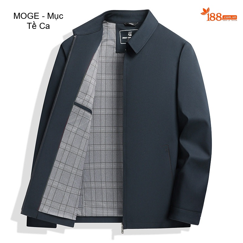 Áo Khoác Bomber Nam Cổ Bẻ Màu Đen, Xám, Xanh Navy